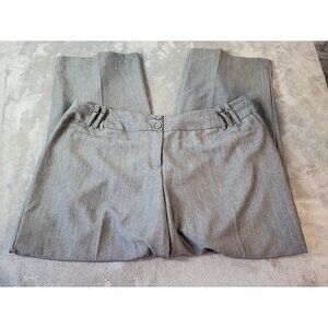 Cato Women Pants 22WP Petite Plus Wide Leg Gray Poly Blend Zip Fly GRA30E